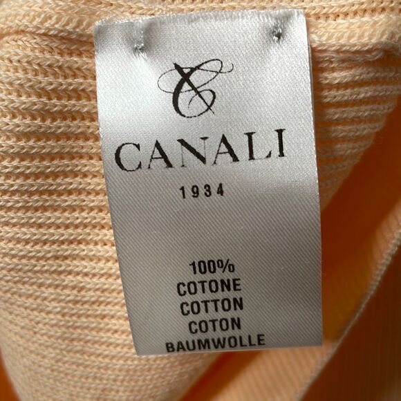 CANAL Mens Sz 56 Peach Lightweight Pullover Sweater Cotton Crewneck Sz 56 - Picture 6 of 10